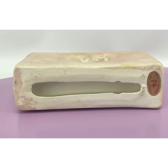 Vintage 80s ceramic napkin holder, 1980s napkin / letter holder, peach iridescen - Picture 9 of 9